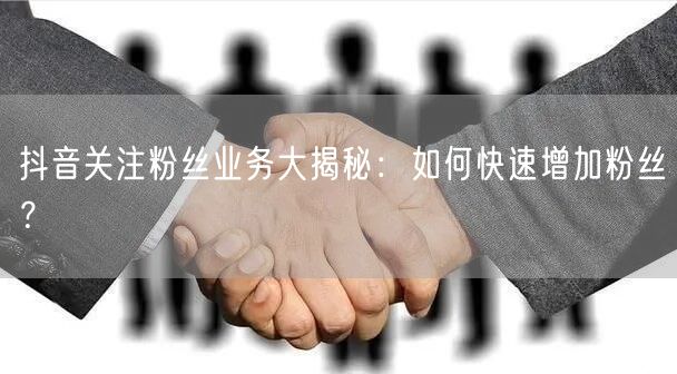 抖音关注粉丝业务大揭秘：如何快速增加粉丝？