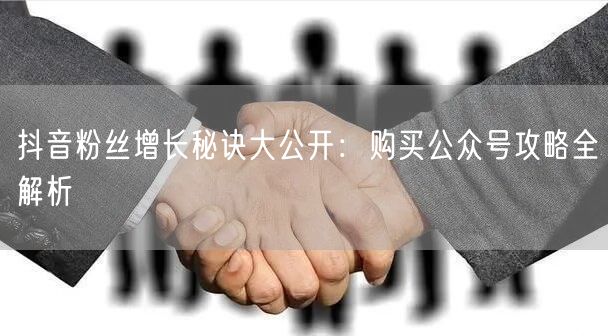 抖音粉丝增长秘诀大公开：购买公众号攻略全解析