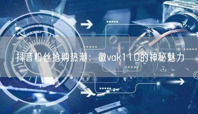 抖音粉丝抢购热潮：徽vak110的神秘魅力