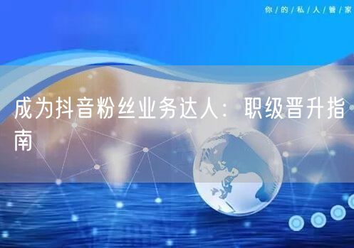 成为抖音粉丝业务达人：职级晋升指南