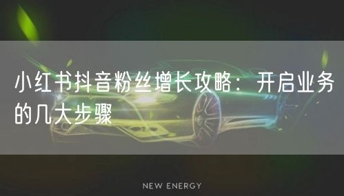 小红书抖音粉丝增长攻略：开启业务的几大步骤