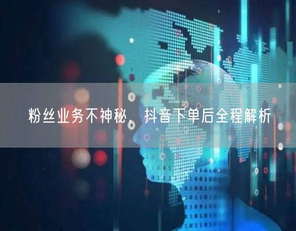 粉丝业务不神秘，抖音下单后全程解析