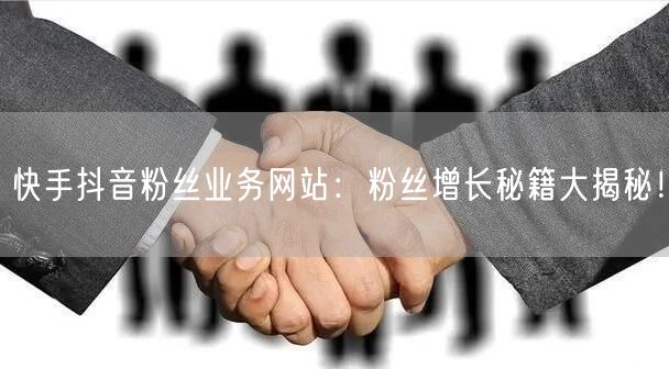 快手抖音粉丝业务网站：粉丝增长秘籍大揭秘！