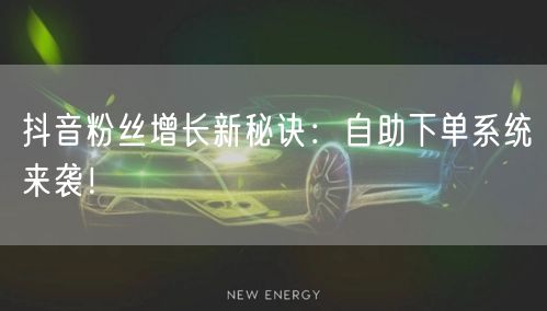 抖音粉丝增长新秘诀：自助下单系统来袭！