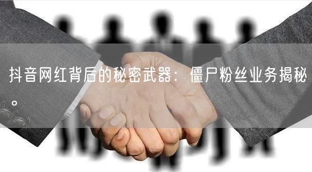 抖音网红背后的秘密武器：僵尸粉丝业务揭秘。