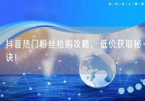 抖音热门粉丝抢购攻略，低价获取秘诀！