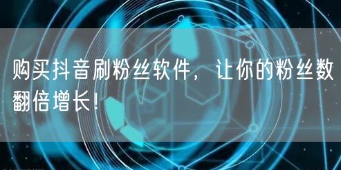 购买抖音刷粉丝软件，让你的粉丝数翻倍增长！